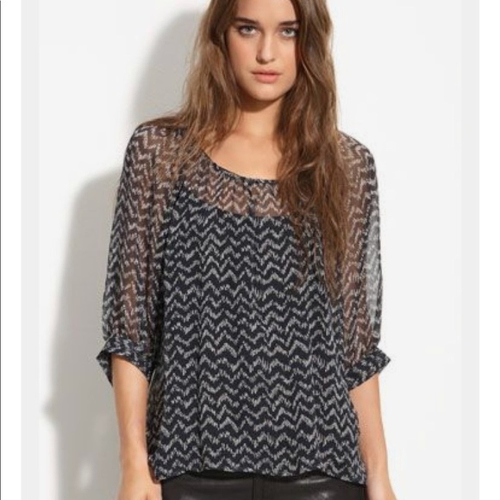 JOIE Womens Small S Astara 100% Silk Blouse Black